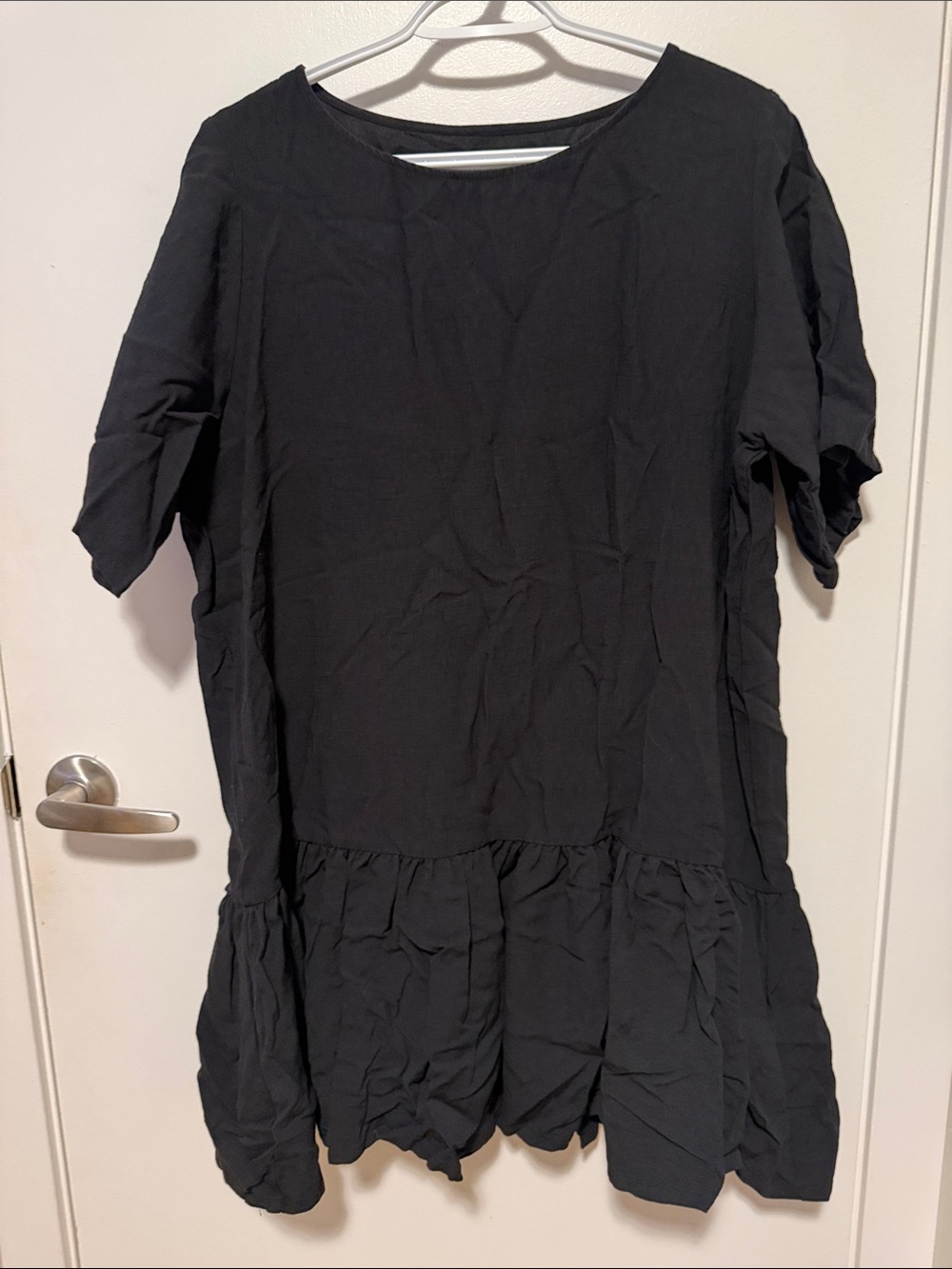 Emma Knudsen Black Tiered Short-Sleeve Boho Dress — Casual Everyday